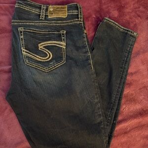 Silver Jeans Dark Blue Ankle Jeans